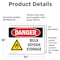 Signmission Bulk Oxygen Storage Danger Sign, Vinyl Decal, 24in W x 18in L, 2PK OS-2PACK-DS-D-1824-L-1856 - alternate 6